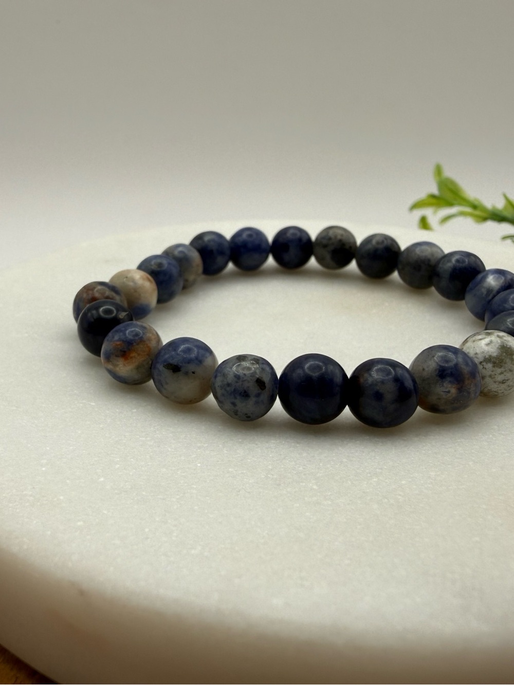 Genuine Sodalite Gemstone 8mm Bead Bracelet 7" - Picture 2 of 5